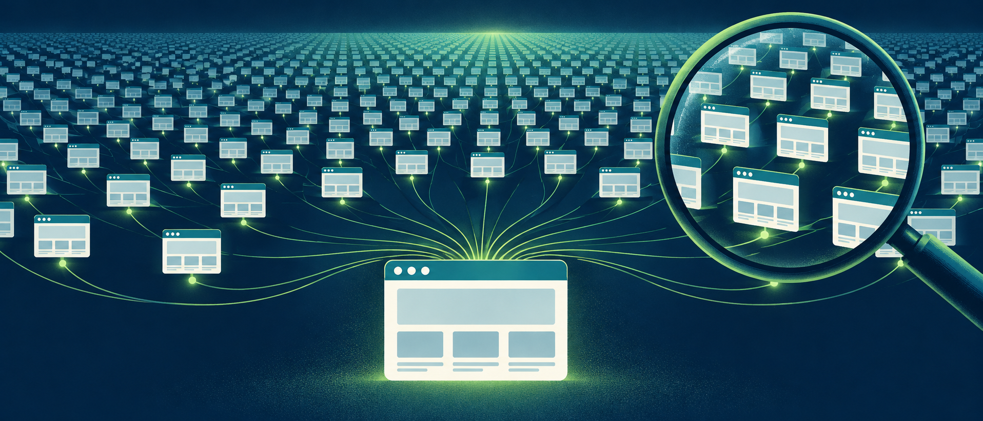 Thousands of identical web pages linking to a single website