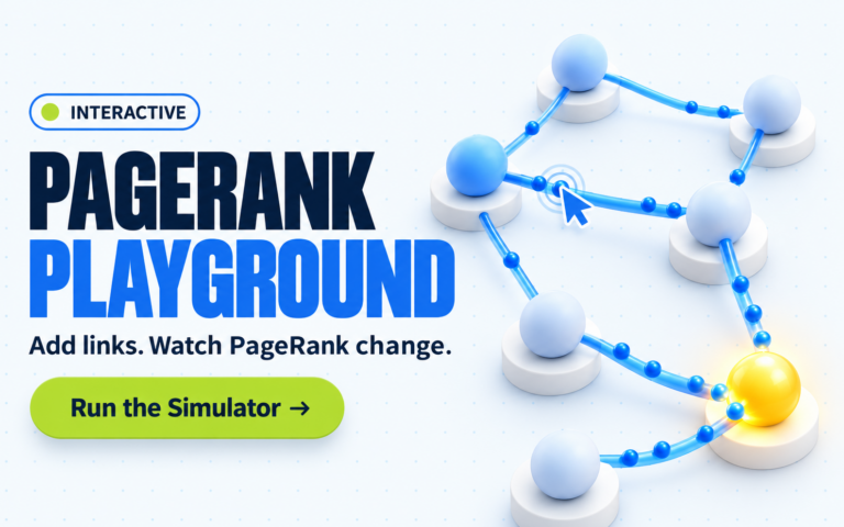 PageRank Playground: add links and watch PageRank change as link equity flows into one glowing page